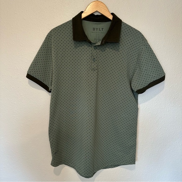 BYLT Basics Other - BYLT Drop-Cut: LUX Dotted Men's Green Polo Shirt